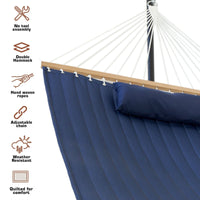 Outdoor Large Spreader Bar Hammock with Pillow