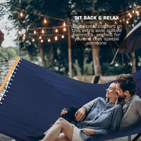 Outdoor Large Spreader Bar Hammock with Pillow