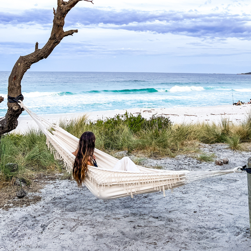 large hammock with tassels