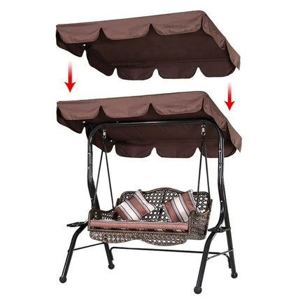 3 Seater Replacement Canopy Cover For Swing Chair-Coffee-Siesta Hammocks