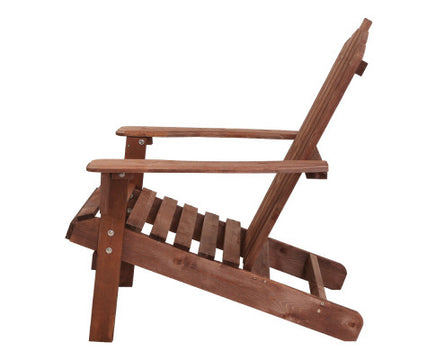 Outdoor Deck Chair in Coffee Colour-side-view