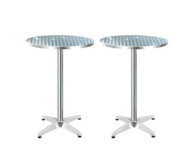 Outdoor & Indoor Adjustable Aluminum  Bar Table 70 to 100 cm 2 Pieces