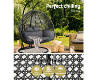 Outdoor Double Hanging Swing Chair - Black-benefits