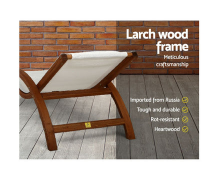 white-coffee-outdoor-lounge-deck-chair-larch-wood-frame