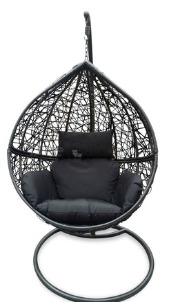Black Wicker w/ Black Cushions Egg Chair-Metro SYD/CANB/MELB/BRIS/G'COAST ONLY - $99.00-Siesta Hammocks
