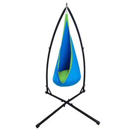 Blue And Green Waterproof Sensory Swing with Steel Hammock Chair Stand-Not Applicable-1x Screw Hook Pack + Tree Straps +$29.95-Siesta Hammocks