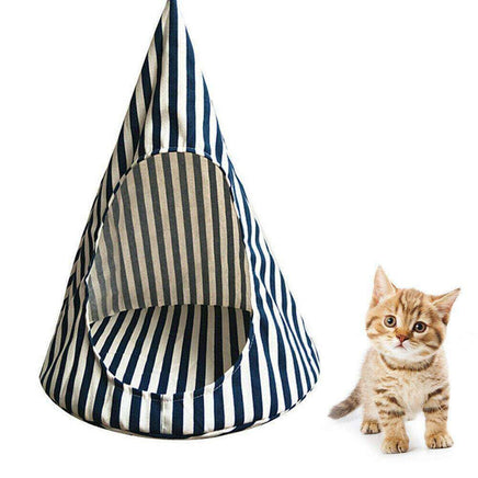 Cat Tent Hammock-Blue Stripes-Small-Siesta Hammocks