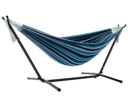 Double Cotton Hammock with Stand (Blue Lagoon)-Not Applicable-Siesta Hammocks