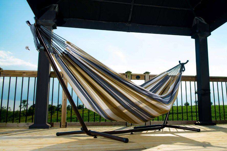 double cotton hammock with stand desert moon
