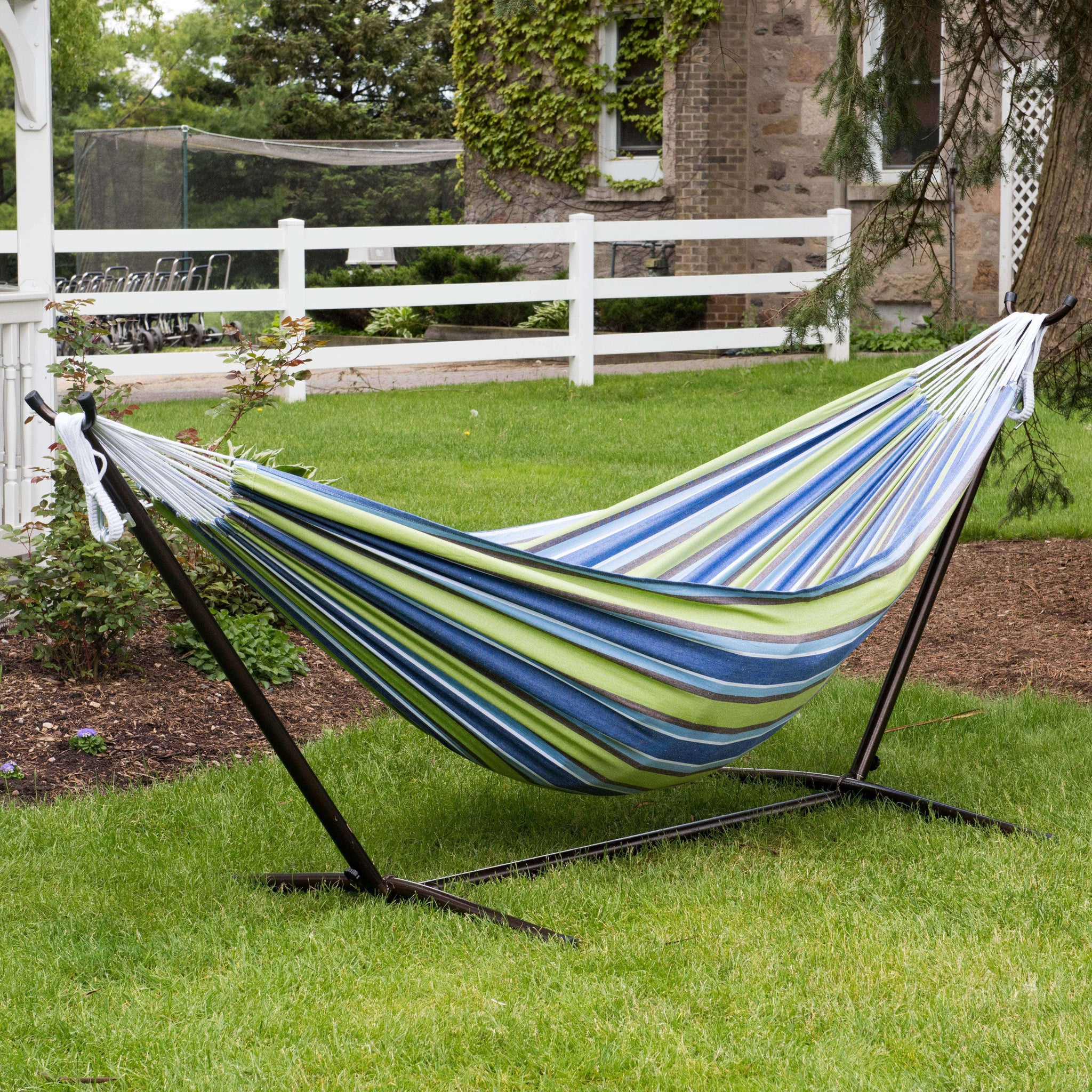 double cotton hammock with stand oasis