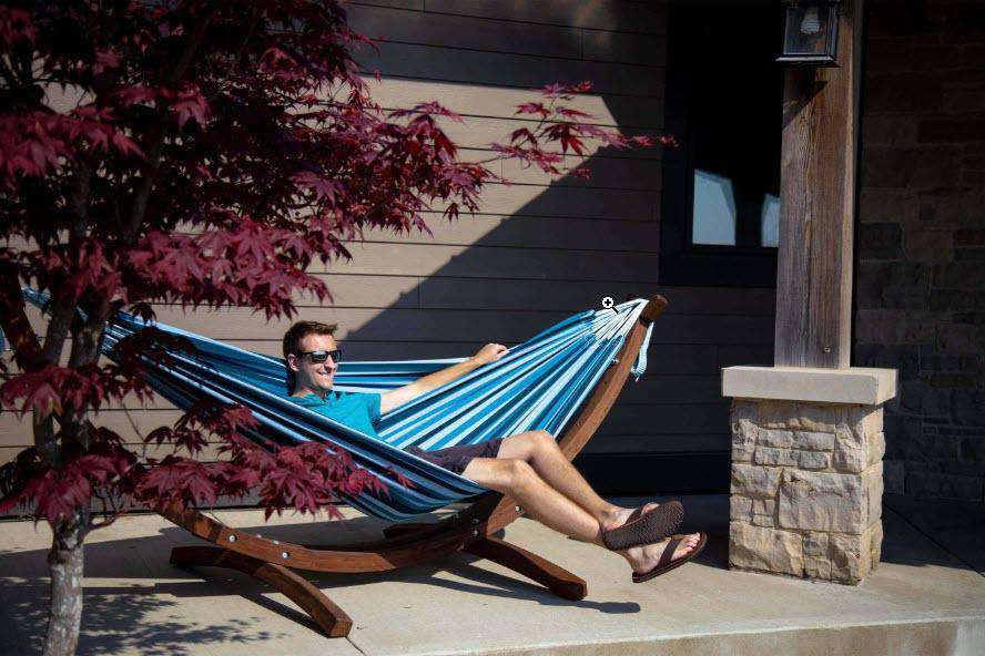 double size hammock with wooden frame blue lagoon