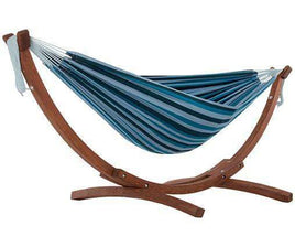 Double Size Hammock with Wooden Frame (Blue Lagoon)-Not Applicable-Siesta Hammocks
