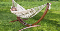 Double Size Hammock with Wooden Frame (Natural with Fringe)-Not Applicable-Siesta Hammocks