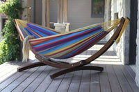 Double Size Hammock with Wooden Frame (Tropical)-Not Applicable-Siesta Hammocks