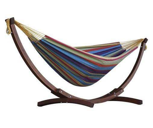 double size hammock with wooden frame tropical