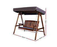 Garden Wooden Swing Chair Canopy 3 Seater Outdoor Furniture-Siesta Hammocks