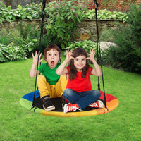 Giant Tree Swing 100cm Outdoor Hammock Chair Kids Children Yard Play Equipment with Tree Straps-Rainbow-Siesta Hammocks
