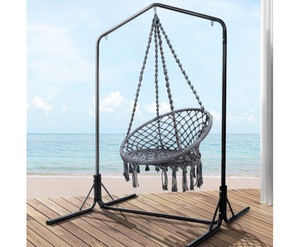 grey-hammock-chair-with-double-hammock-chair-stand-outdoor