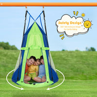 Blue and Green 100cm Hanging Tree Nest Swing 2 in 1