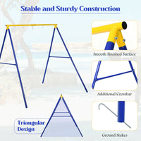 heavy-duty-a-frame-steel-swing-stand-all-steel-metal-swing-frame-wground-stakes-durable-and-sturdy-stand