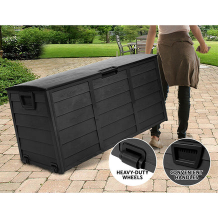 heavy duty black outdoor storage box