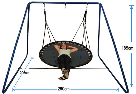 150cm Black Mat Nest Swing with Swing Set Stand - siesta hammocks
