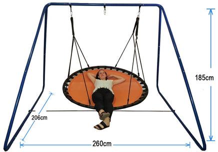 150cm Orange Mat Nest Swing with Swing Set Stand - siestahammocks