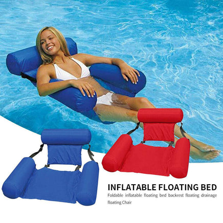 Inflatable Floating Water Hammock Float Pool Lounges Bed Swimming Chair Summer-Blue-Yes-Siesta Hammocks
