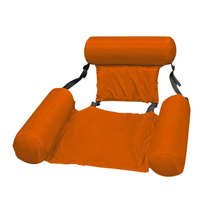 Inflatable Floating Water Hammock Float Pool Lounges Bed Swimming Chair Summer-Orange-No-Siesta Hammocks