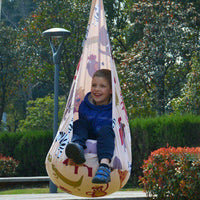 Kids Swing Hammock Pod Chair - Rope Hanging Sensory Seat Nest Indoor Outdoor-White-Siesta Hammocks