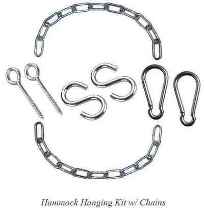 Large Green Cotton Rope Hammock with Spreader Bar-1x Hammock Hanging Kit with Chains (+$49.95)-Siesta Hammocks