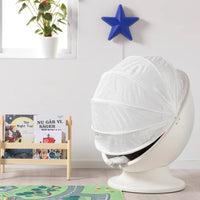 White Ivory Swivel Arm Chair-side view
