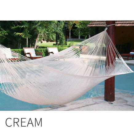 Mexican Jumbo Outdoor Cotton Hammock-Cream-None-Siesta Hammocks