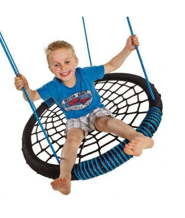 Nest Swing Oval BLACK/BLUE With Adjustable PP Ropes (sensory swing)-Siesta Hammocks