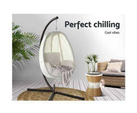 Outdoor Furniture Egg Hammock Porch Hanging Pod Swing Chair with Stand-VIC $57.20-Siesta Hammocks