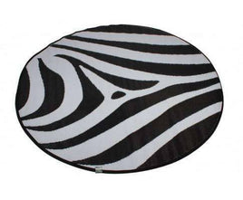 Outdoor Pp Mat Weatherproof Round Dia. 200cm-Round Black + White Zebra Stripe-Siesta Hammocks