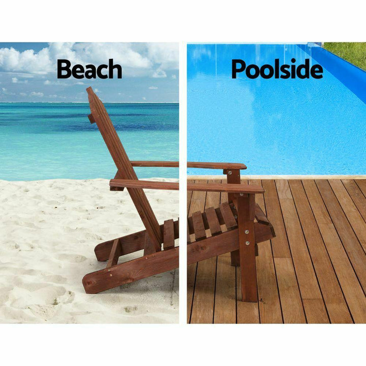 Outdoor Wooden Lounge Beach Chair