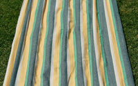 Single Size Cotton Canvas Hammock with Wooden Spreader Bar with Steel Hammock Stand-Green-Yellow-White Stripes-Siesta Hammocks
