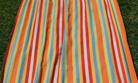 Single Size Cotton Canvas Hammock with Wooden Spreader Bar with Steel Hammock Stand-Orange-Red-White Stripes-Siesta Hammocks