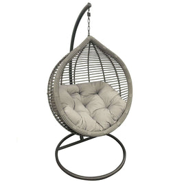 Skylar Outdoor Hanging Egg Chair in Slate Grey with Stand-Siesta Hammocks