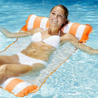 Summer Inflatable Floating Water Hammock Pool Lounge Bed Swimming Chairs (Orange)-Siesta Hammocks